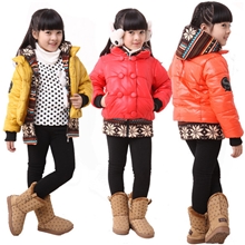 冬款童装中大童女童加厚冬款棉衣儿童雪花棉袄