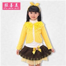 外贸原单儿童套装2013新款秋冬女童蕾丝三件套免费设计打样