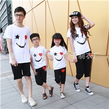 2013夏季亲子批发爱心休闲哈伦套装一家三口亲子装母女装