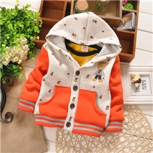 9.4备货节秋冬款男女童满身P字小熊开衫儿童宝宝大卫衣外套