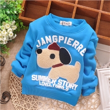 秋冬加厚男女童打底衫圆领不倒绒图案0-3岁小童韩版童装批发