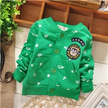 童外套2013春季新款童装批发满身P字贴标熊头时尚童外套批发