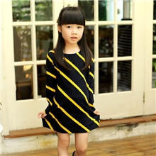 卷卷毛2013秋装新品童装女童条纹长袖连衣裙纯棉宝宝连衣裙
