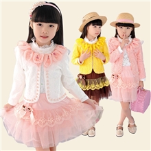 童套装女童网纱公主儿童蕾丝三件套裙宝宝秋款童装外贸童