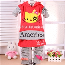 秋款不倒绒童装KT猫童套装蛋蛋宝贝童装童之优品韩版童装批发