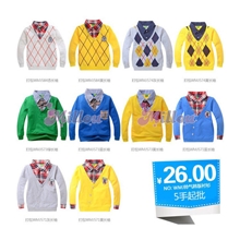 新款秋装韩版童装翻领男童长袖衬衫打包WMJ帅气韩版衬衫