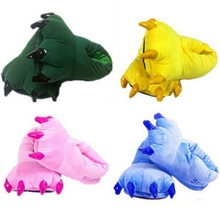 恐龙鞋子小爸爸爱情公寓卡通动物毛绒公仔情侣爪子鞋家居拖鞋