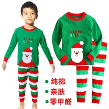 【伙拼】热销新款儿童家居服纯棉圣诞款儿童睡衣外贸童装批发