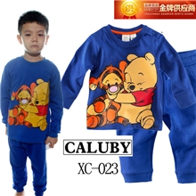 益凡贝贝新款男童家居服长袖睡衣纯棉内衣套装外贸童装批发