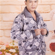 2013冬季新品冬加厚珊瑚绒睡衣男士夹棉加厚家居服套装多款图