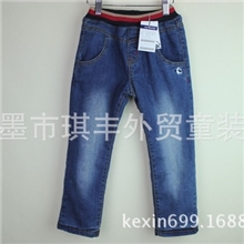 已清10.5外贸冬季爆款儿童牛仔加厚加绒牛仔棉裤