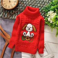 2013冬款童装女中小童高领套头童装毛衣卡通图案毛衣童装批发