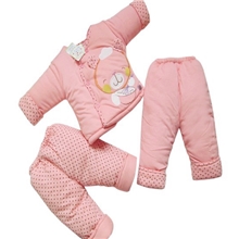 厂家直销厚棉服套装宝宝棉衣婴儿套装童棉衣棉裤女童棉衣