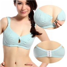 孕妇装新款简约点点带软钢圈全棉前开扣孕产妇哺乳文胸仿下垂