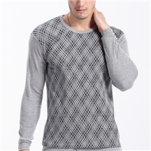 爆款男士全棉提花保暖内衣套装时尚男士保暖内衣厂家批发