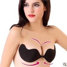 隐形文胸贴内衣深V性感bra纯色女人我最大聚拢胸罩vbra