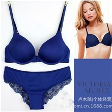 1238#欧美内衣外贸原单光面5色维多利亚的秘密VS文胸套装