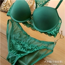 1308#维多利亚新款的秘密光面美背蕾丝少女内衣套装