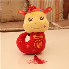 厂家供应28CM毛绒玩具大号新年蛇毛绒玩具蛇玩具送福蛇批发