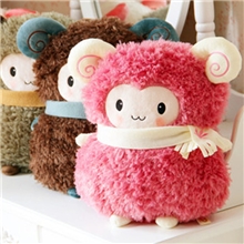 批发嘟嘟羊卡通羊咩咩暖手靠垫羊驼靠枕填充毛绒玩具礼品