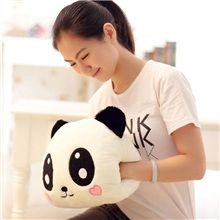 可爱熊猫创意暖手捂抱枕靠垫暖手宝午睡枕插手毛绒玩具娃娃玩偶