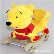 批发代购包邮正版奇星两用儿童摇椅毛绒玩具摇摇马宝宝音乐摇木马