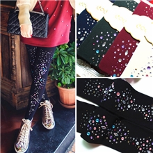 coco秋冬款彩色烫钻连裤袜大钻石竖条纹显瘦丝袜女袜子批发