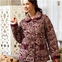 冬季爆款女棉袄三层加厚加肥加大码珊瑚绒夹棉睡衣家居服套装批发