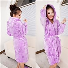 批发啦秋冬季加厚保暖珊瑚绒睡袍情侣男女士睡衣中长款可爱浴袍