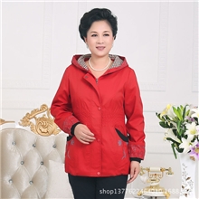 2013新款中老年装妈妈装女装秋装外套带帽夹克加大加肥码秋冬装