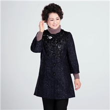 厂家直销2013新款中老年女装风衣中年妈妈装中年女装羊毛呢外套