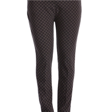 中老年女装女裤2013新款松紧高腰妈妈裤格子裤子春秋直筒裤批发