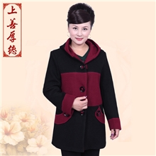 中老年女装毛呢外套2013秋冬新款中长款呢大衣加厚大码老年人女装