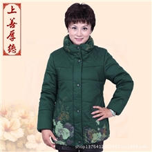 2013新款中老年女装冬装棉衣妇女装批发绣花中长款胖妈妈装中长