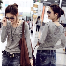 新款韩版时尚女装女式长袖t恤女式韩版修身体恤大码女式短袖T恤女