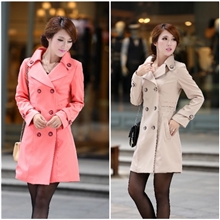 伙拼特价）品牌中长款风衣2013专柜同款修身大衣女秋冬外套5250