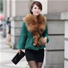 2013新款奢华貉子毛领兔毛短款皮草外套女装海宁皮草大衣外套