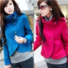 秋冬新款韩版贵族OL气质名缓风格复古立领女式毛呢外套