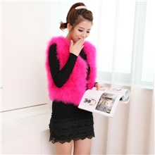 新款特价鸵鸟毛外套火鸡毛鸵鸟毛马甲皮草马夹背心呛口小辣椒短款