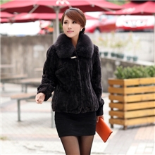 新款反季清仓皮草外套特价海宁皮草狐狸毛领獭兔绒皮草大衣女