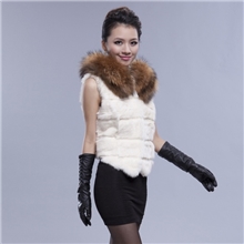 特价清仓海宁皮草兔毛马甲连帽整皮兔毛皮草外套时尚短款皮草女