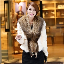 圣妃拉正品新款皮草外套超大双头貉子毛领下摆燕尾设计特价促销
