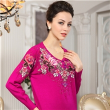 羊绒衫批发中老年女装冬中年妇女毛衣时尚大码绣花女士针织衫新款