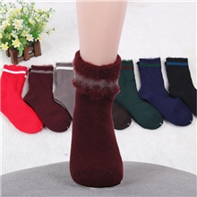 自厂自销拉绒短袜子冬季保暖袜吸潮吸汗7000