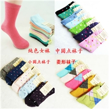 义乌袜子批发日单袜子圆点全棉袜纯棉袜子爆款wazi休闲女袜