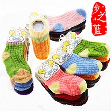 童袜子批发秋冬加厚儿童毛巾袜糖果色纯棉拉绒儿童袜子毛圈袜