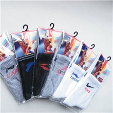 A14男士独立包装运动袜子涤棉成人袜子袜子批发中筒棉袜子