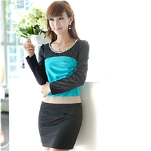 2013秋装新款韩版修身包臀裙褶皱钉珠连衣裙超好质量裙子