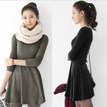 一件代发秋冬女装新款连衣裙韩版大摆裙女公主裙长袖打底裙