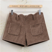 2013新版新款英伦复古小香风梯格毛呢直筒高腰打底短裤靴裤西裤